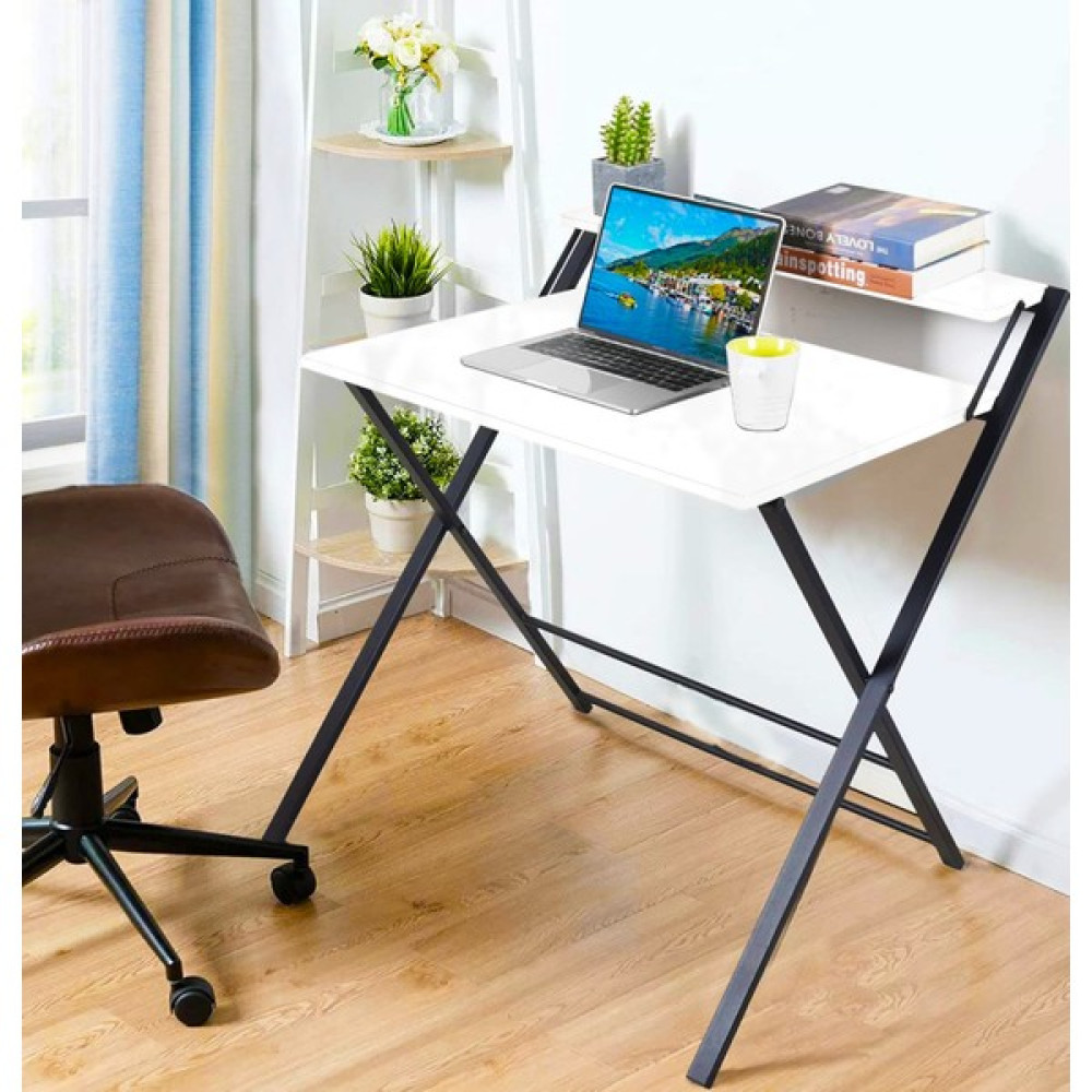Homprime Katlanır Çalışma Masası Bilgisayar / Laptop Masası 75 cm - 75x50 - Beyaz - Siyah Çalışma Masası Fiyatı