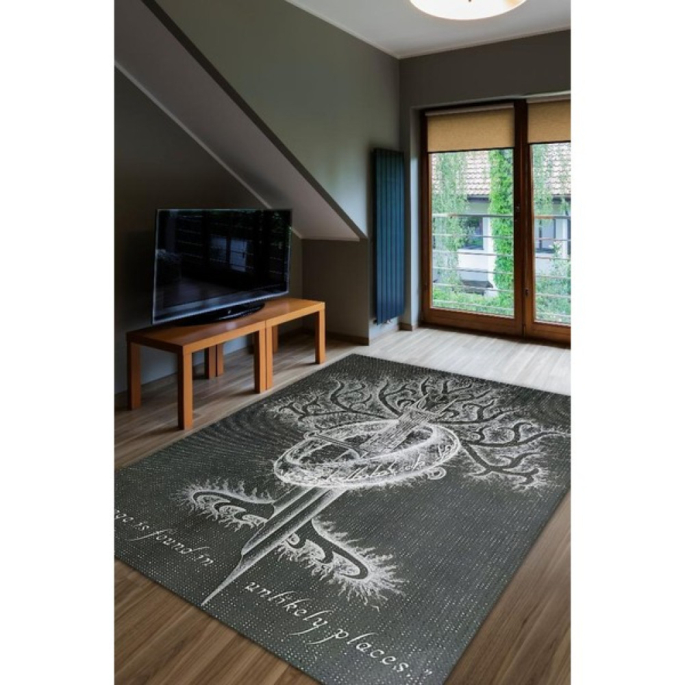 Homshtag Cesaret Dokuma Tabanlı Yıkanabilir Kaymaz Yüzüklerin Efendisi Film Halısı - 80 x 120 cm - Renkli Salon Halısı Fiyatı