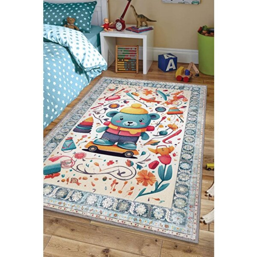 Homshtag Çok Renkli Halı Dokulu Çocuk Odası Halısı Dokuma Rustik Çocuk Halısı Modern Temalı Halı - 80 x 120 cm Bebek Odası Halı Fiyatı