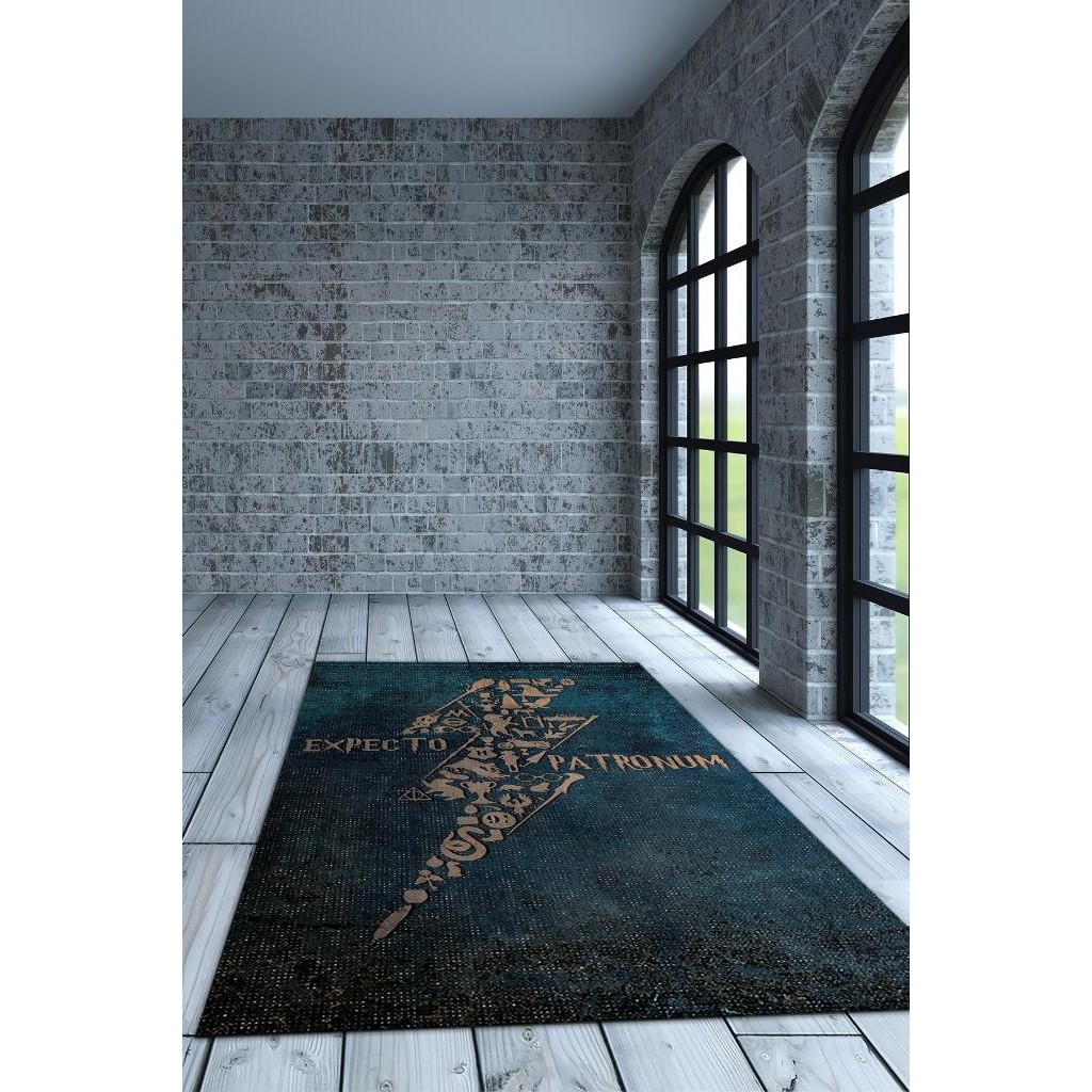 Homshtag Expecto Patronum Dokuma Tabanlı Yıkanabilir Kaymaz Harry Potter Film Halısı - 200 x 300 cm - Renkli Salon Halısı Fiyatı