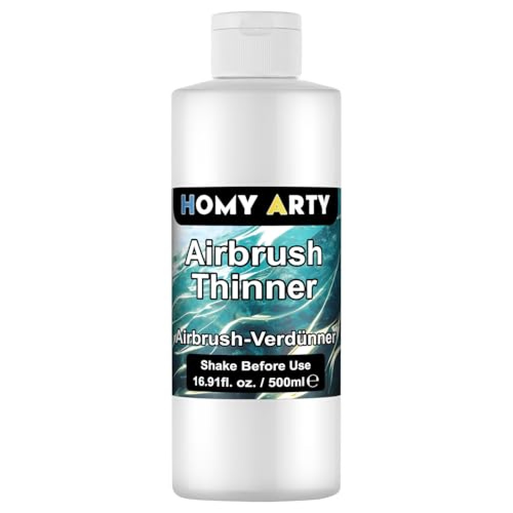 HOMY ARTY Airbrush Thinner - 16.9 Fl Oz, Water-Based Acrylic Paint Thinner, to Improve Color Flow for Shoes, Clothes, Metal and Plastic Models