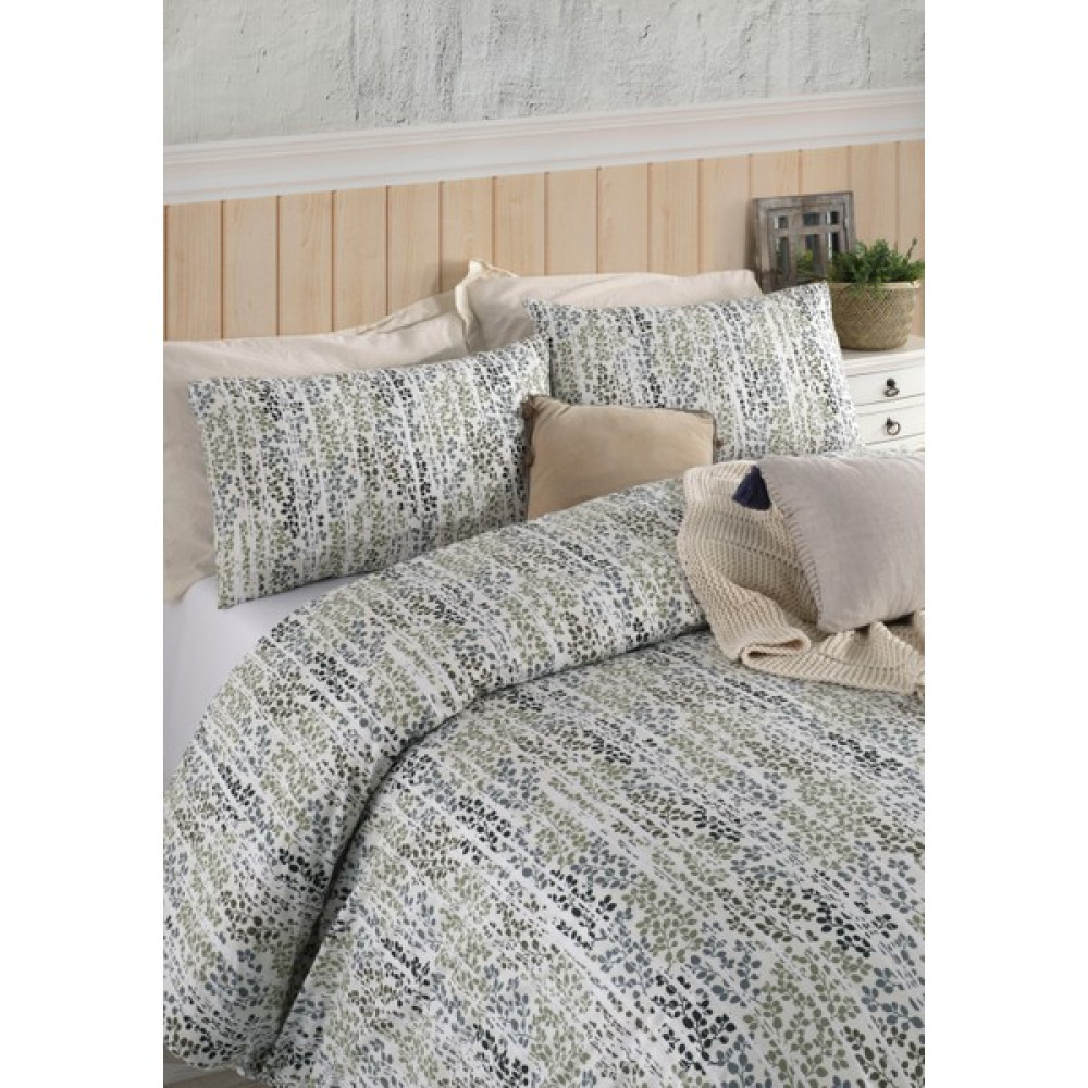 Homy Textiles Homytextilesbetty Green %100 Pamuk Çift Kişilik Çarşafsız Nevresim Seti ( FERMUARLI)1906 - Açık Yeşil - Açık Sarı - 200 x 200 cm Nevresim Takımı Fiyatı