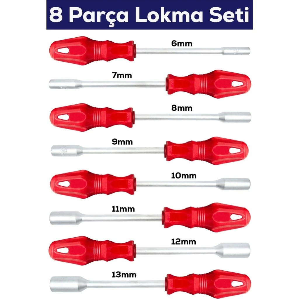 HON 8 Parça Lokma Tornavida Seti (6-7-8-9-10-11-12-13 mm) Tornavida Fiyatı