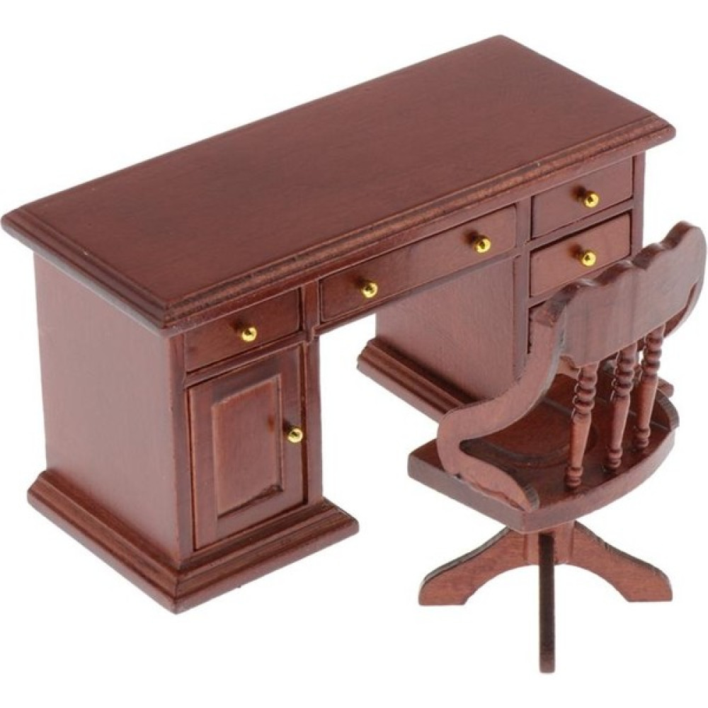 Honeyge 1/12 Dollhouse Minyatür Çekmece Masa Sandalye Ofis Çalışma Odası Mobilya Dekor (Yurt Dışından) - Renkli Bebek Oyuncakları Fiyatı