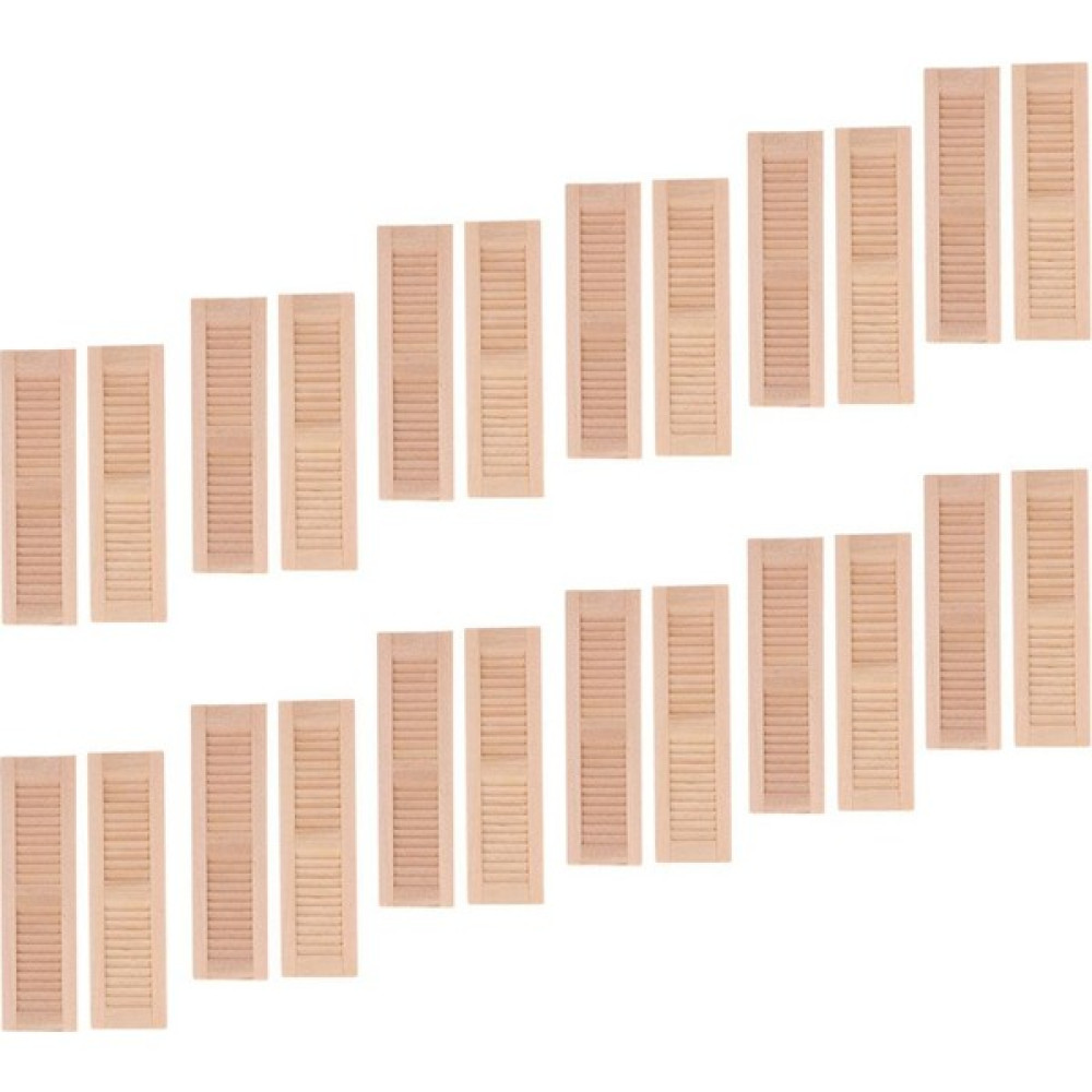 Honeyge 24PCS Boyasız 1/12 Ahşap Kepenk Bebekleri Ev Diy Karto Windows Mobilya (Yurt Dışından) Bebek Oyuncakları Fiyatı