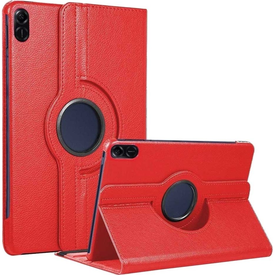 Honor Pad X8A Uyumlu 11 Inç Döner Standlı Tablet Kılıfı - Kırmızı Diğer Fiyatı