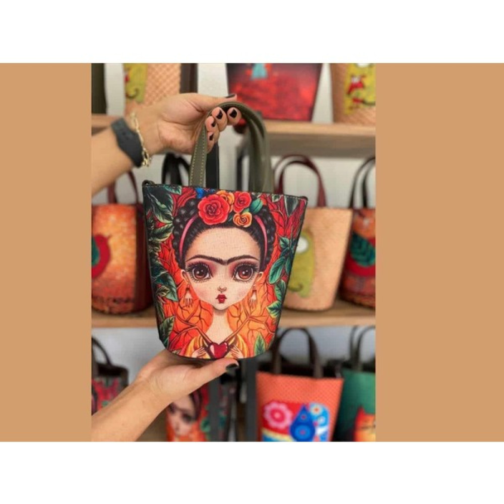 Hoodie Mouse Frida Figürlü Kova Model Çanta Etnik Bohem Style - Yeşil Bayan Çanta ve Cüzdan Fiyatı