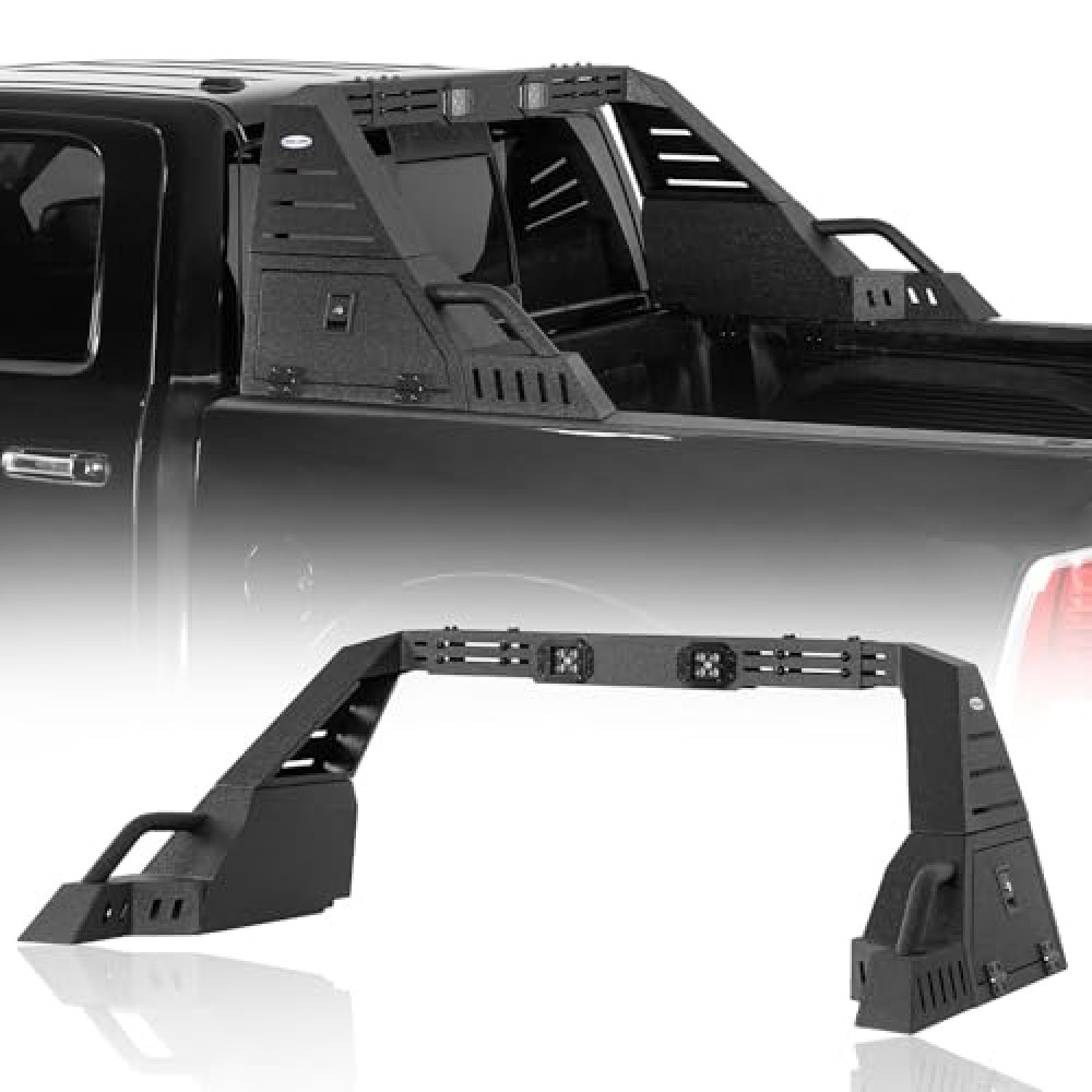 Hooke Road Full-Size Truck Sport Roll Bar Adjustable Chase Rack Universal for Dodge Ram 1500, Ford F-150, Toyota Tundra, Chevy Silverado 1500, GMC Sierra 1500