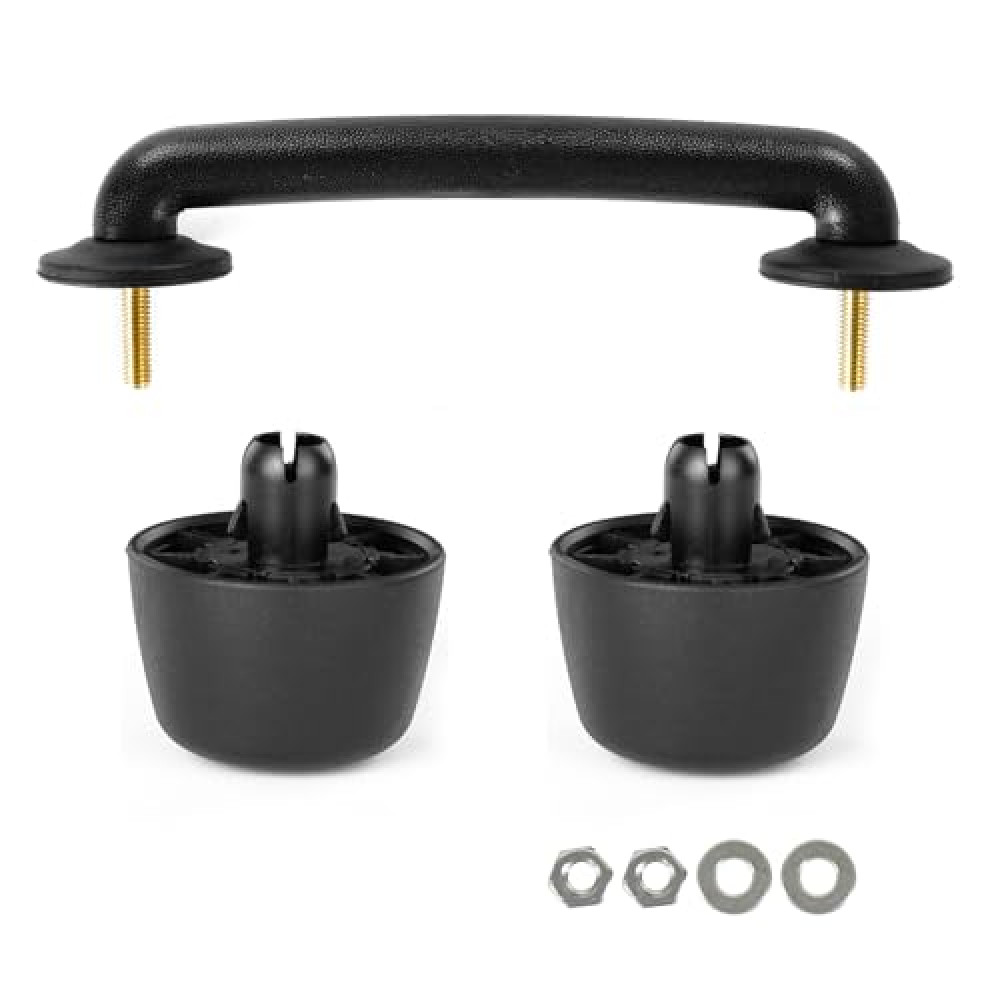 Hooke Road Hood Footman Loop + Windshield Bump Stop Set for 2007-2018 Jeep Wrangler JK, Windshield Hold Down Bracket Strap Engin Hood Handle Replace 55176422