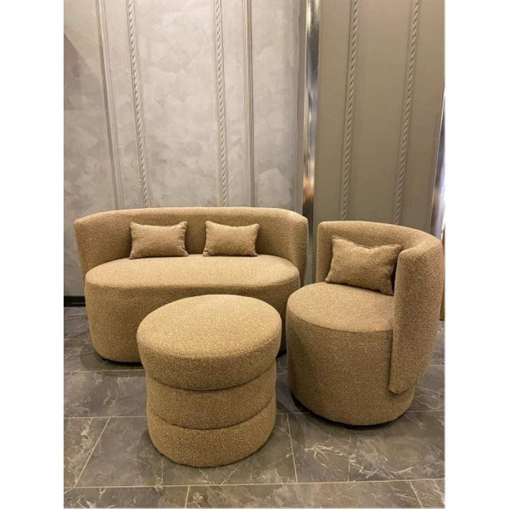 Hoom Concept Relax Teddy 2'li Koltuk Takımı + Berjer + Puf Seti - Kahverengi Koltuk Takımı / Seti Fiyatı