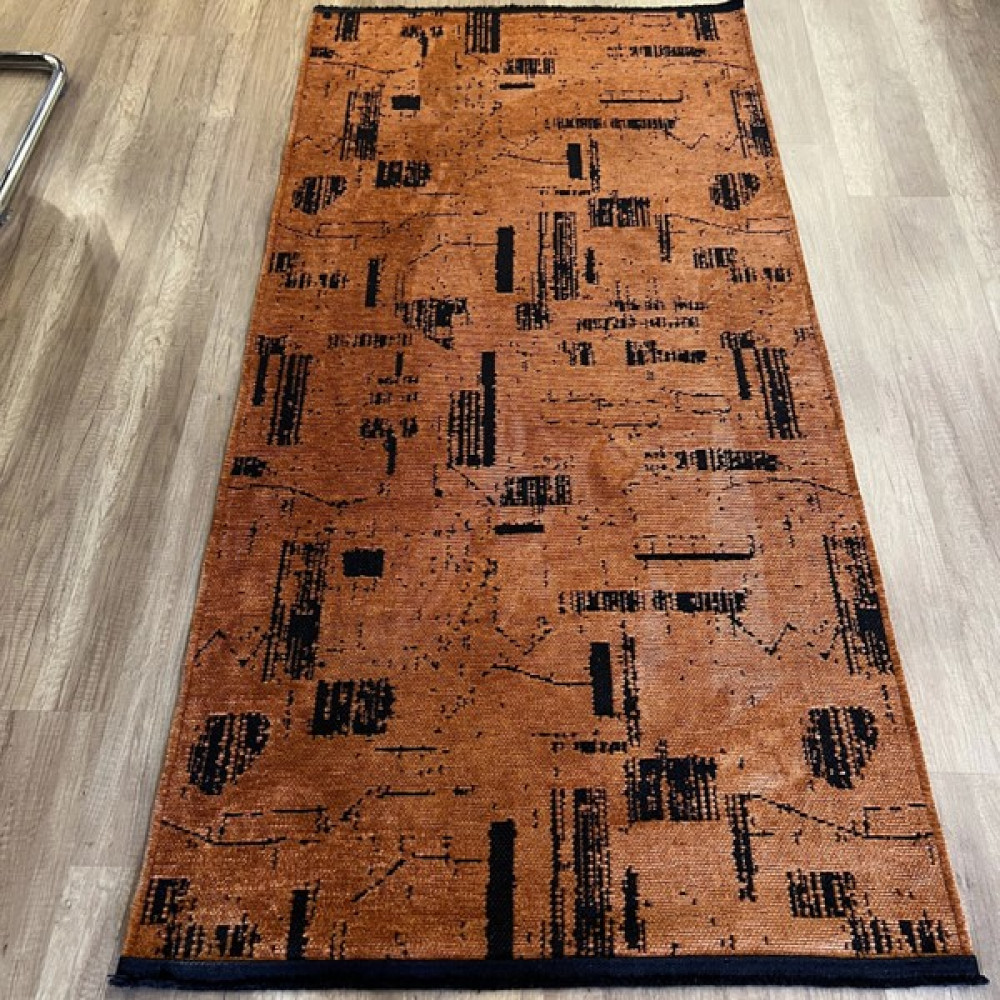 Hoom Rugs Prestij Eko 116 Terra Dekoratif Yıkanabilir Kilim - 80 x 150 cm - Terra Cota - Kahverengi Salon Halısı Fiyatı