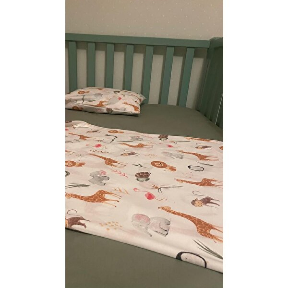 Hooola Baby Hayvanlı Nevresim Takımı - 100 x 150 cm - Mavi - Sarı - Yeşil Bebek Nevresim Takımı Fiyatı