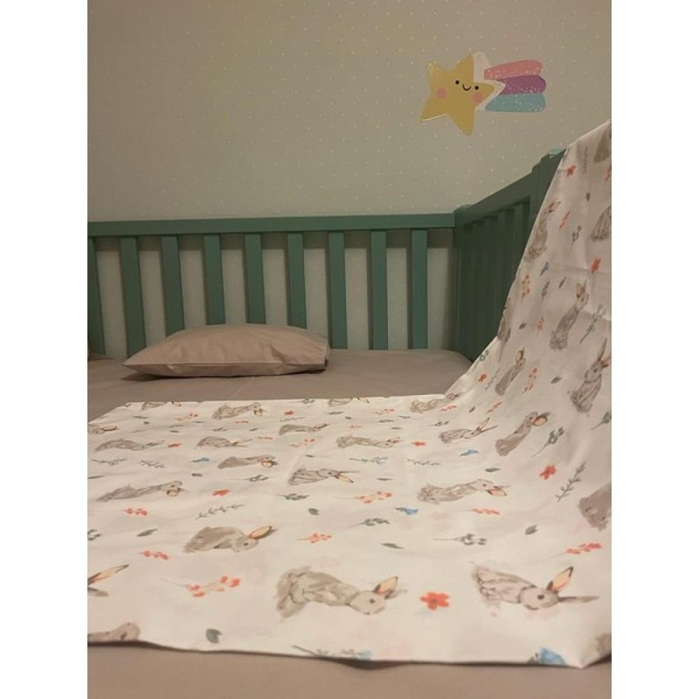 Hooola Baby Tavşanlı Bebek Nevresim Takımı - 100 x 150 cm - Beyaz - Turuncu - Papatya Bebek Nevresim Takımı Fiyatı