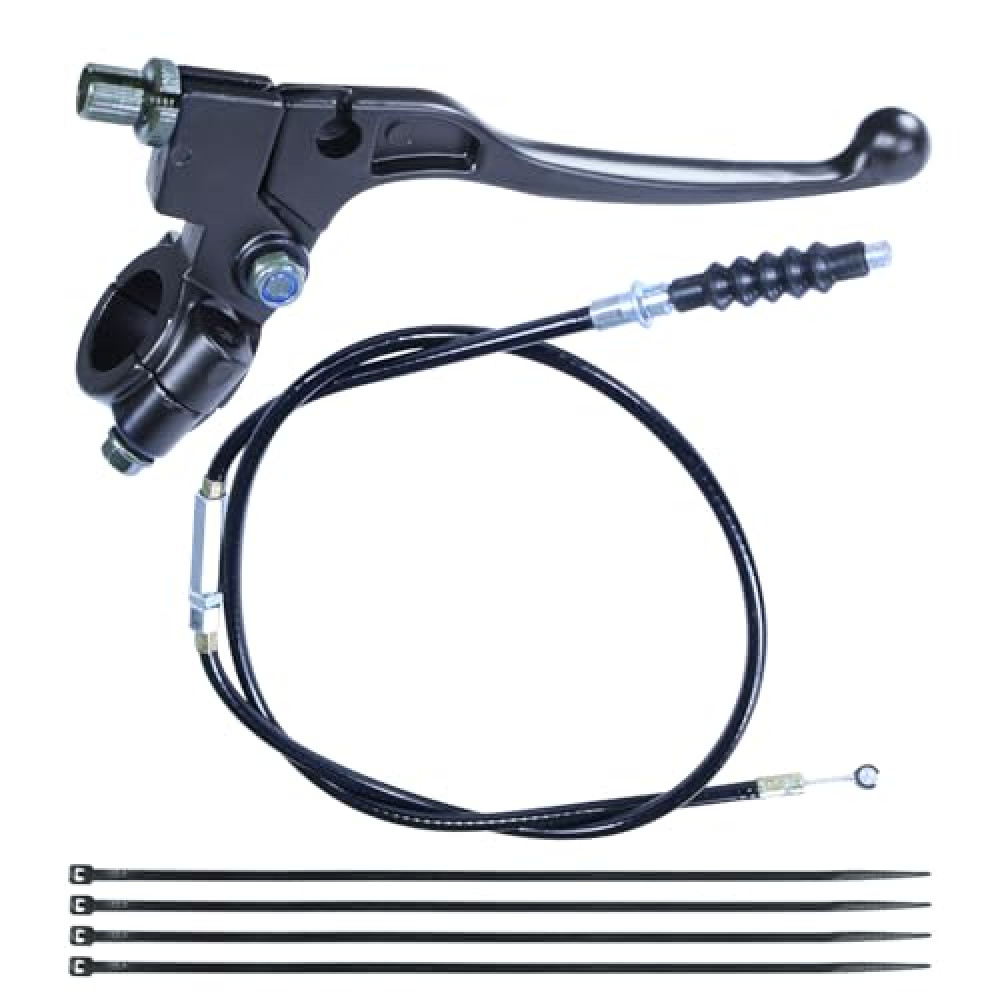 HOOUP 7/8" Dirt Bike Left Clutch Handle Lever and 39'' Clutch Cable for SSR110 SSR125 SSR140 Coolster M125 Apollo RFZ125 Tao Tao DB17 Baja Kayo Roketa Kinda Chinese Pit Dirt Bike Motorcycle Black
