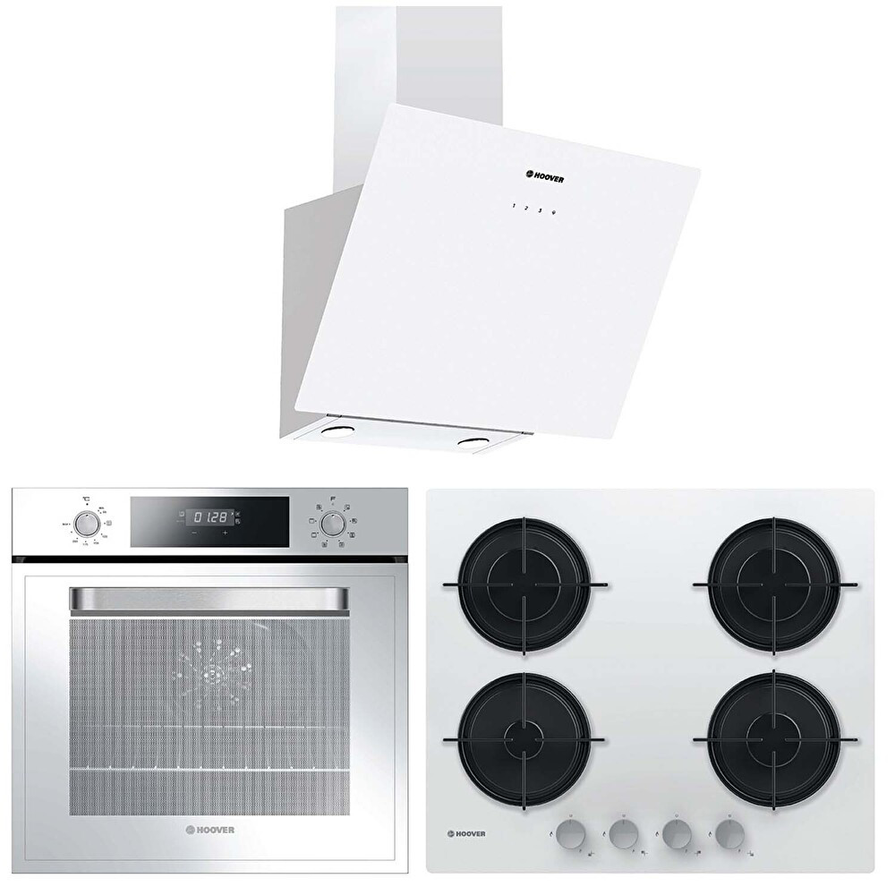 Hoover Beyaz 3'lü Ankastre Set (HDG6C1GWTK-HOT3061WI-HVW6MW) Fırınlar Fiyatı