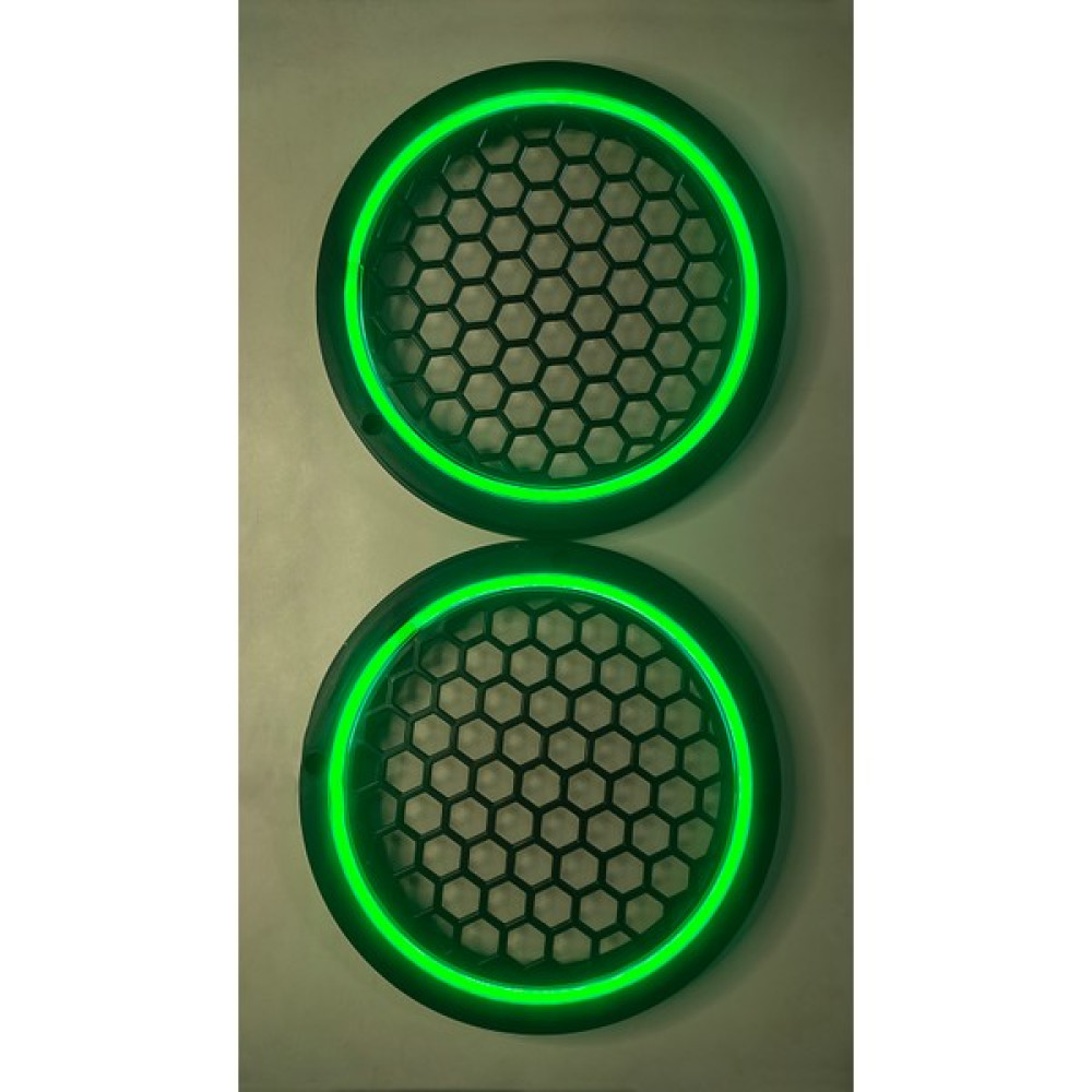 Hoparlör Kapağı 20 cm Ledli 2'li Takım -Yeşil Oto Teypleri Fiyatı