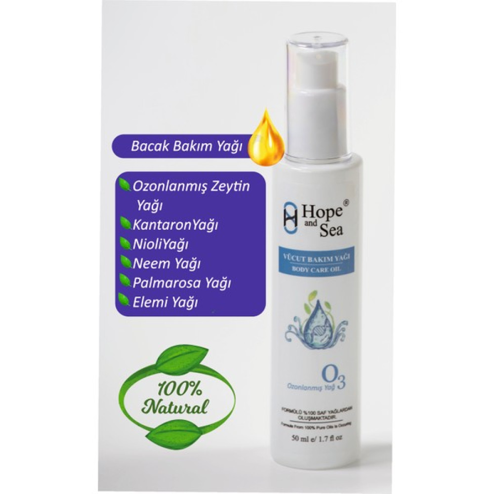 Hope and Sea Vücut Bakım Yağı Ozonlanmış Zeytin, Kantaron, Nioli, Neem, Palmarosa, Elemi Yağları 50 ml Nemlendiriciler Fiyatı