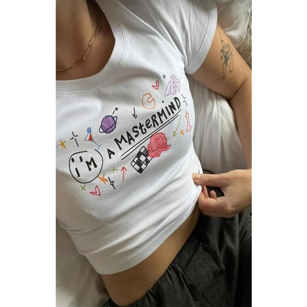 hoppala butik Amstermınd Baskılı Crop Bayan T-shirt Fiyatı