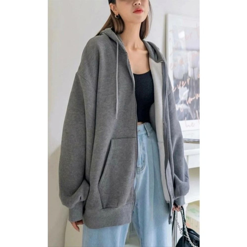 hoppala butik Antrasit Fermuarlı 3 Iplik Hırka Kadın Hırka Fiyatı