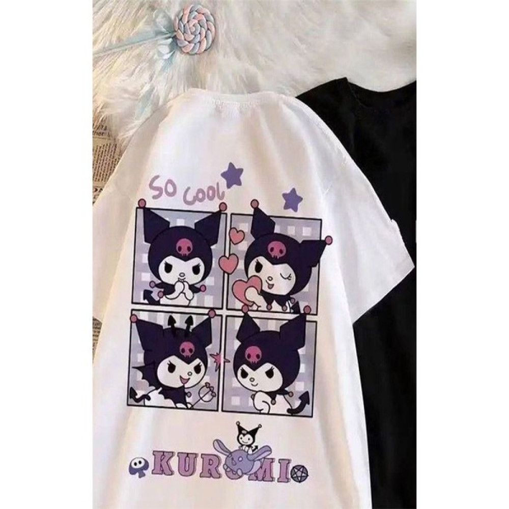hoppala butik Kuromi Anime Baskılı T-Shirt Bayan T-shirt Fiyatı