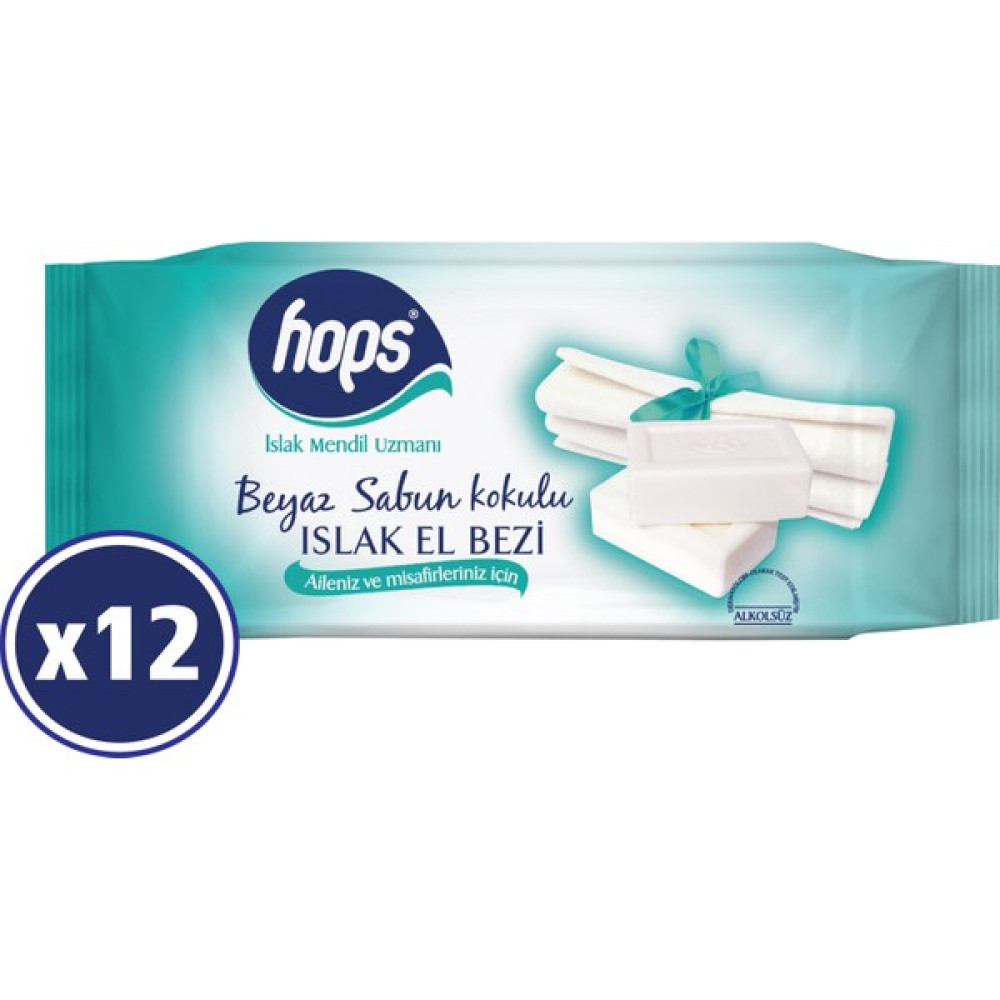 Hops Beyaz Sabun Kokulu Islak Mendil Standart Boy 60 x 12 Adet 720 Yaprak Oto Boyaları Fiyatı