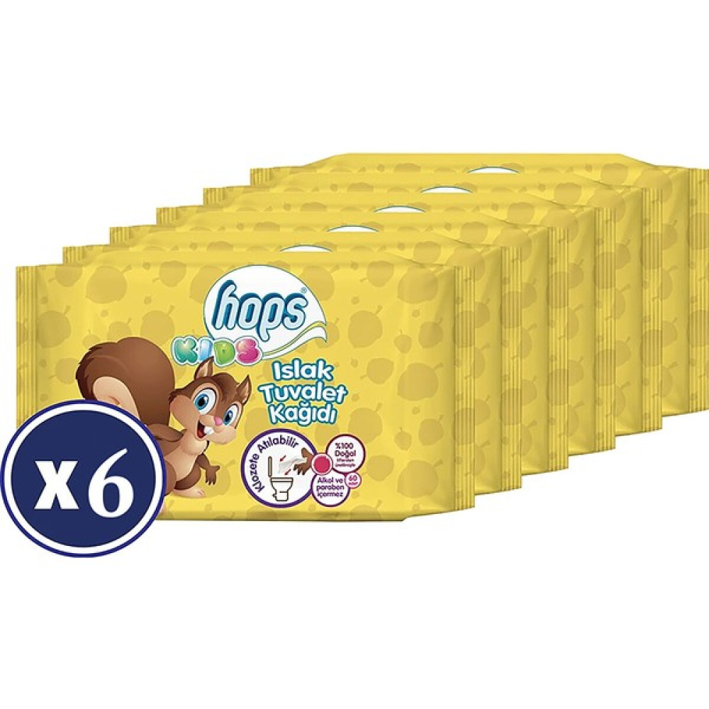 Hops Kıds Islak Tuvalet Kagıdı 6X60 Lı Bebek Bakım Fiyatı