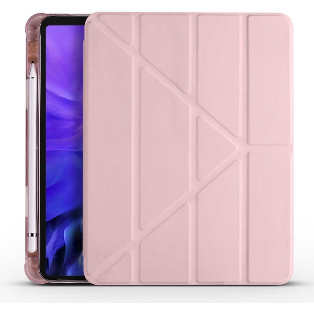 Hopy Kent Apple iPad Air 5.nesil 10.9" 2022 Kılıf Kapaklı Kalemlikli Origami Tasarım ve Şıklık - Rose Gold Kalemlik (Kalem Kutusu) Fiyatı
