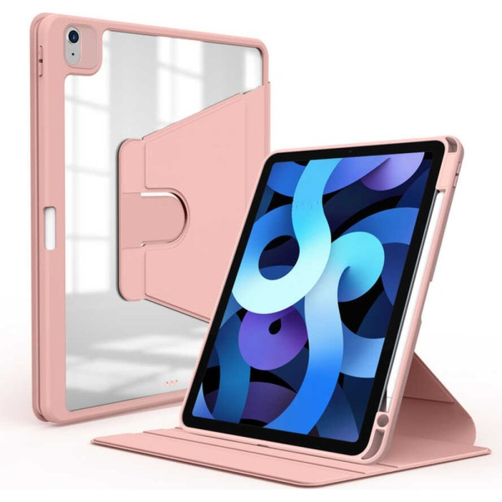 Hopy Kent Apple iPad Air 5.nesil 10.9" 2022 Kılıf Standlı Kalemlikli Çok Fonksiyonlu Kılıf - Pembe Kalemlik (Kalem Kutusu) Fiyatı