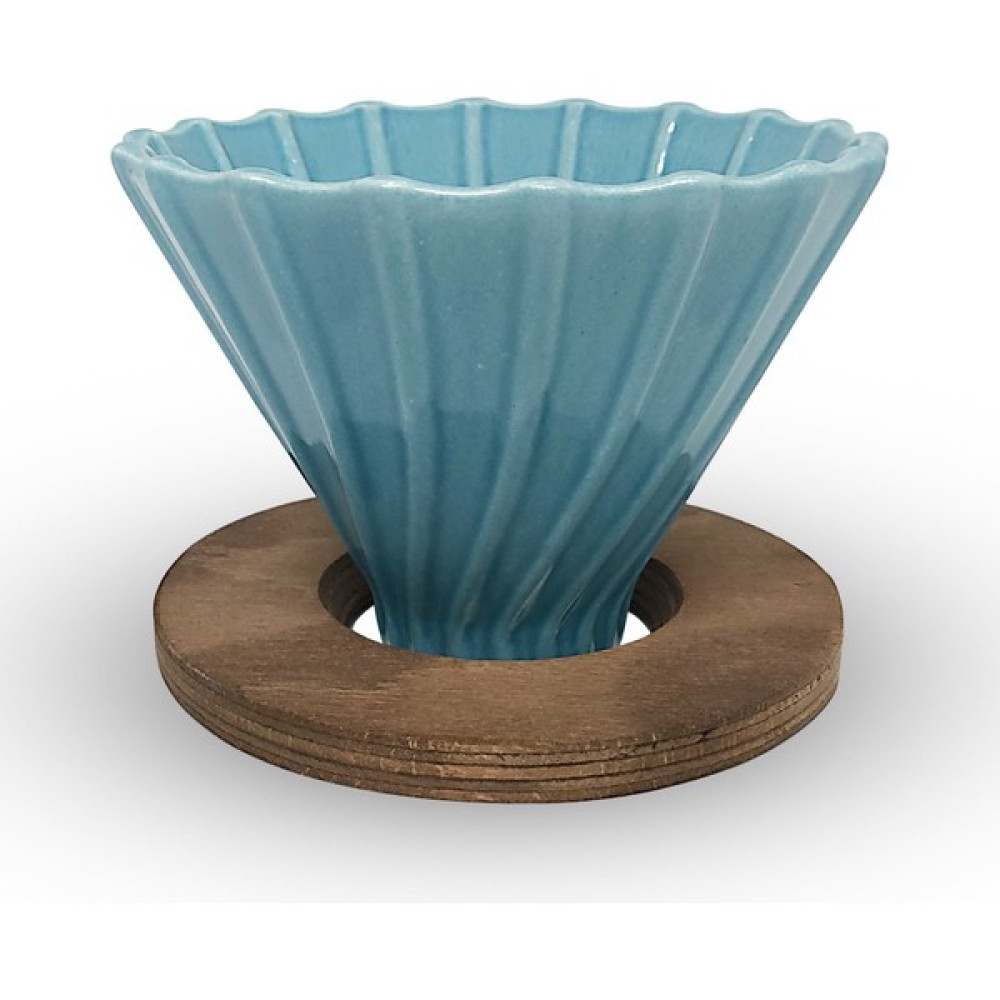 Horecamark Ahşap Standlı V60 Seramik Dripper No.2 Turkuaz Çay / Çaydanlık Setleri Fiyatı