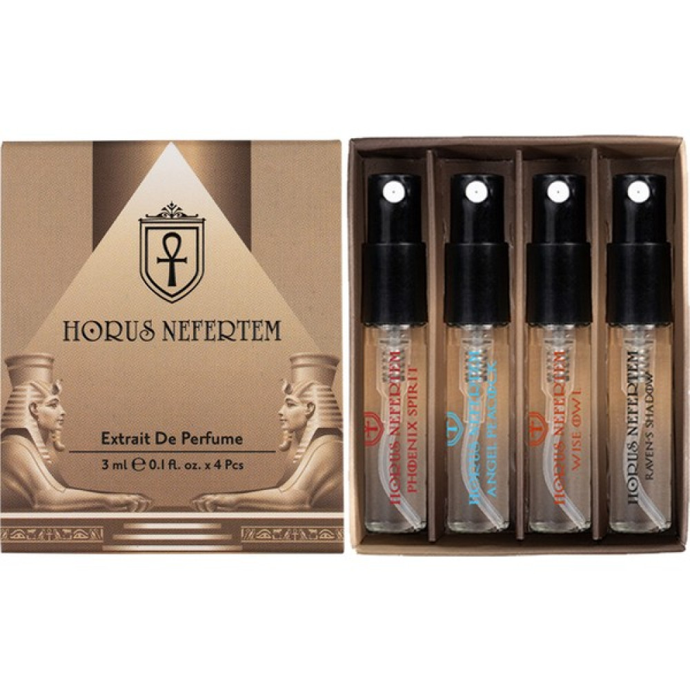 Horus Nefertem Angel Peacock, Phoenix's Spirit, Wise Owl, Raven's Shadow - 4'lü 3ml Kuş Serisi Keşif Seti -004 Erkek Parfümleri Fiyatı