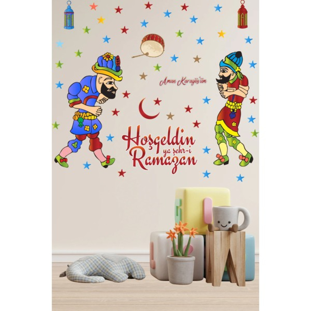 Hoş Geldin Ya Şehr-I Ramazan Ramazan Ayı Özel Hazivat Karagöz Sticker Seti - 45 x 60 cm Duvar Stickerı Fiyatı