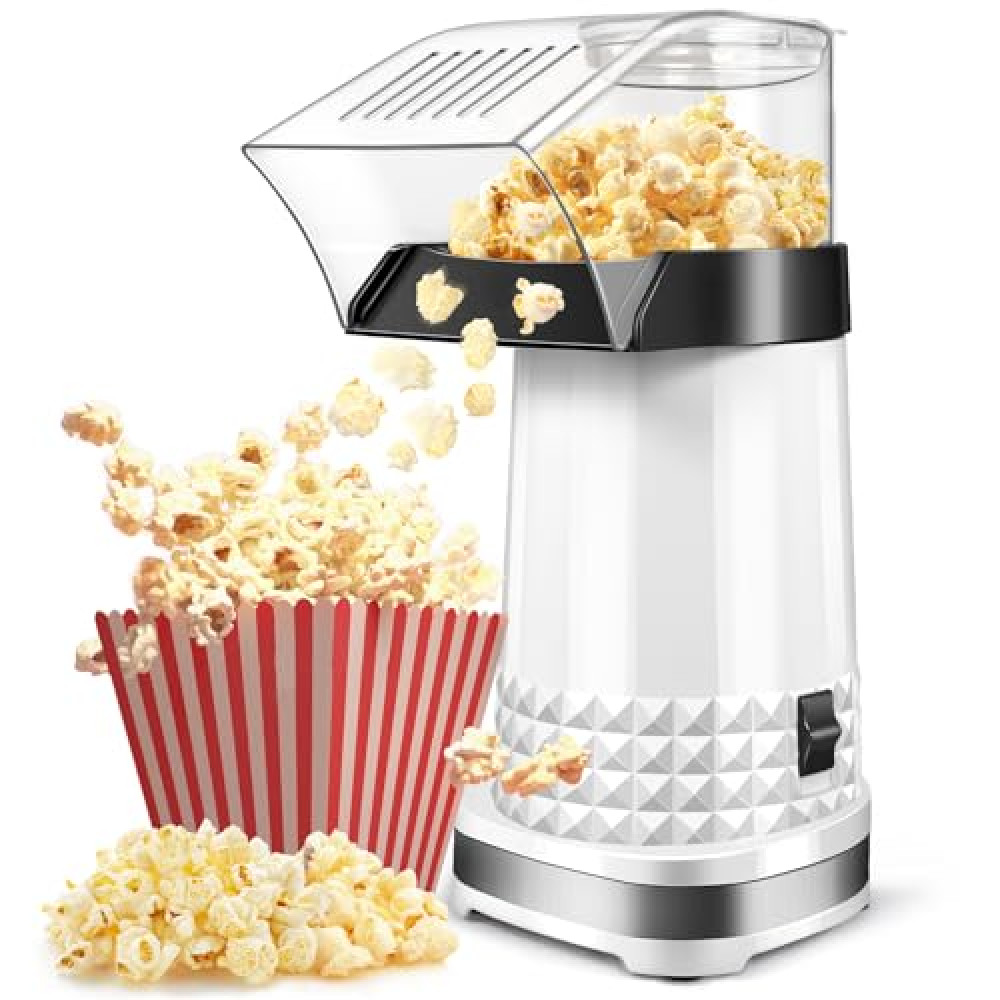 Hot Air Popcorn Popper with Measuring Cup(Butter Melting Tray), Electric Popcorn Machine, Easy to Use, No Oil, Space Saving, Popcorn Maker Gift for Popcorn Fans Popcorn Machines Fiyatı
