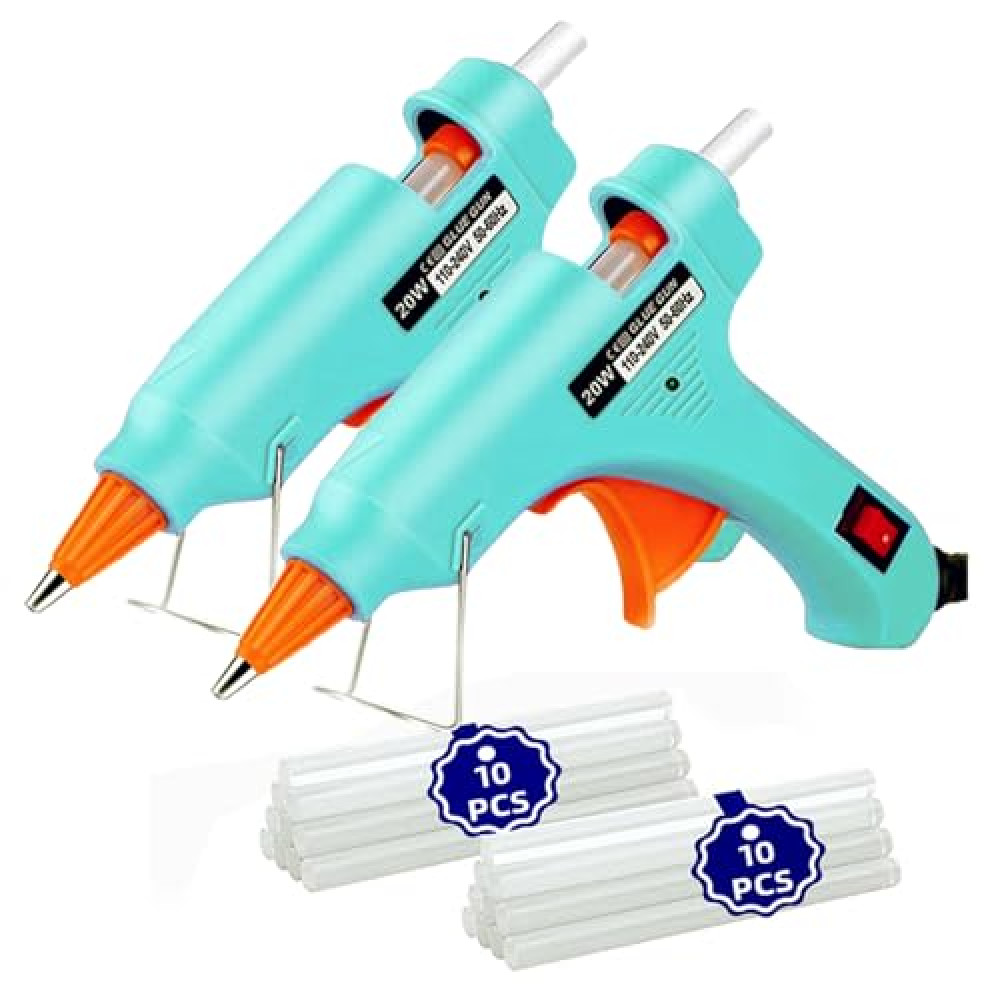 Hot Glue Gun Kit Mini: Mini Hot Glue Guns Kit with 20 Sticks Melt Glue Gun Craft for Kids School DIY Arts Home Quick Repairs Multi-application 2 Pack