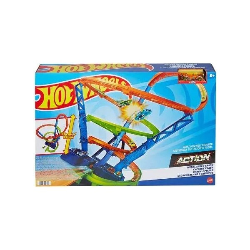 Hot Wheels Aksiyon Dolu Spiral Çarpışma Motorlu Uzun Yarış Seti, 3 Çarpışma Alanı ve 1 Oyuncak Arabasıyla, 5 Yaş ve Üzeri Hgv67 Oyun Seti Fiyatı