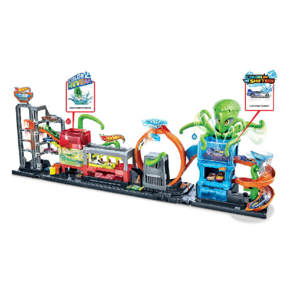 Hot Wheels Dev Ahtapot ile Araba Yıkama Oyun Seti (1 Metreden Uzun) Gtt96 Oyun Seti Fiyatı