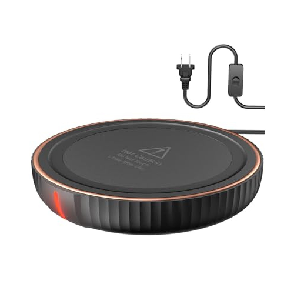 HouseGem Large Candle Warmer Plate,Ideal Desk Cup Warmer for Coffee, Beverages, Milk & Tea (Black)