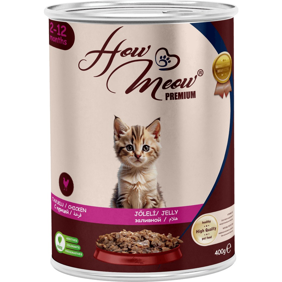 HOW MEOW 12 ADET JÖLELİ PARÇA ETLİ YAVRU KEDİ YAŞ MAMASI TAVUKLU Diğer Fiyatı