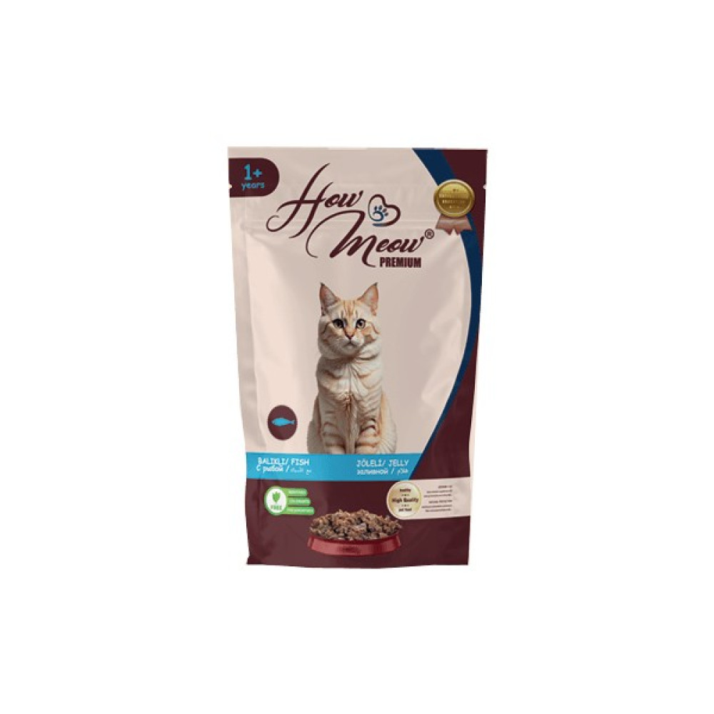 How Meow 12 Adet Jöleli Yetişkin Kedi Yaş Maması Balıklı - 400 gr Evcil Hayvan Ürünleri Fiyatı