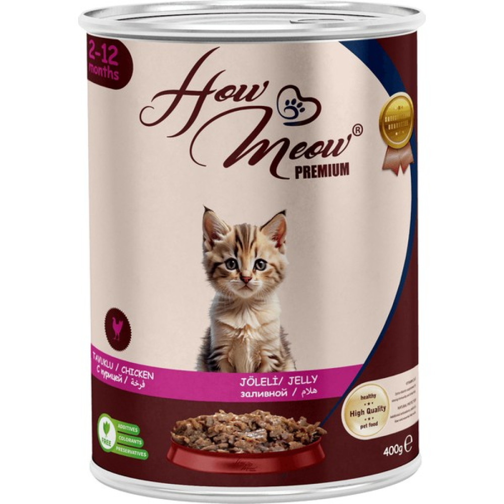 How Meow 12 Adet Pate Yavru Kedi Yaş Maması Tavuklu 400 gr Evcil Hayvan Ürünleri Fiyatı