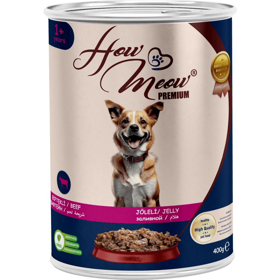How Meow 12 Adet Pate Yetişkin Köpek Yaş Maması Biftekli 400 Gram - 500 Evcil Hayvan Ürünleri Fiyatı