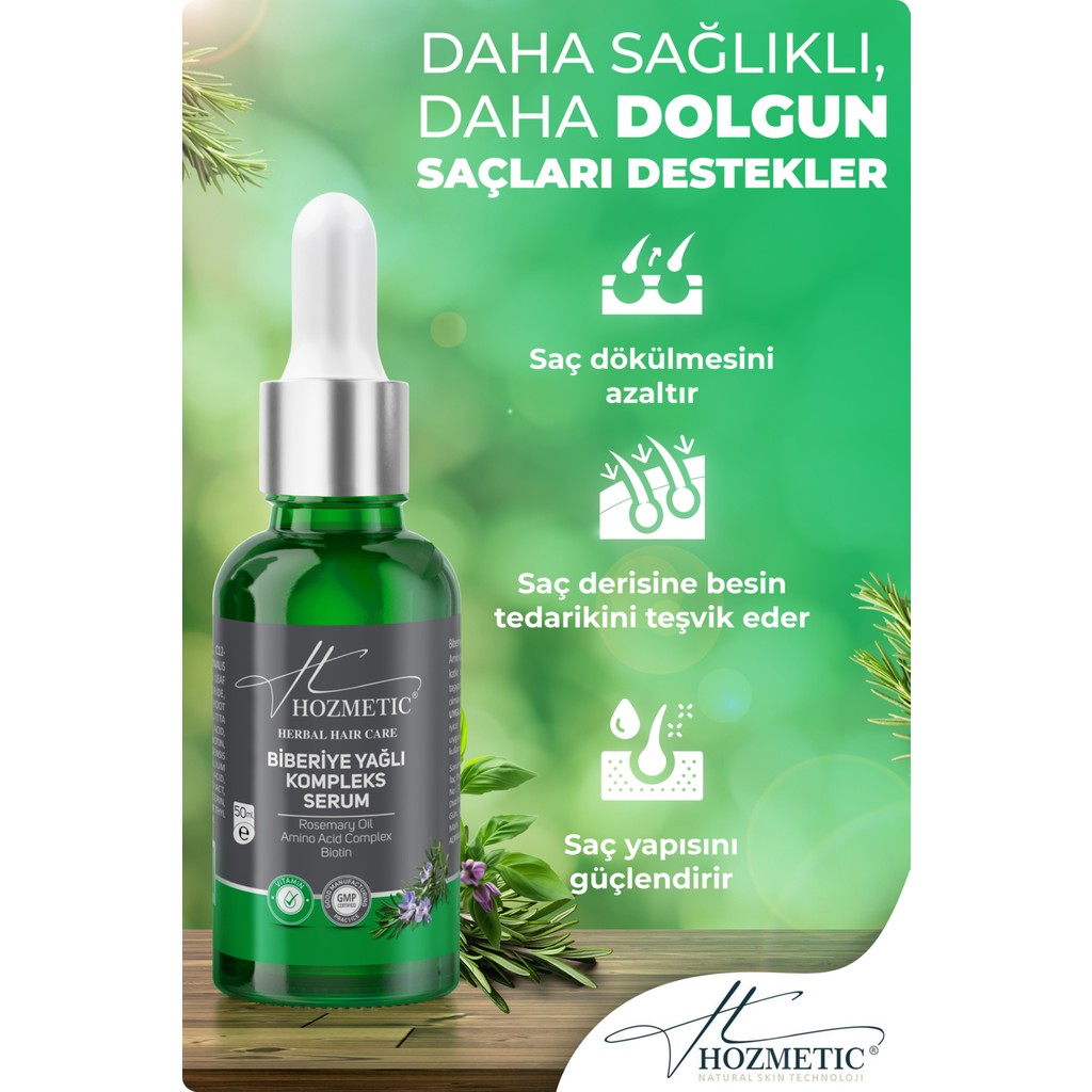 Hozmetic Biberiye Yağı Serum Hızlı Saç Uzatma Saç Olusumunu Desteklen Serum - Saç losyonu Diğer Fiyatı