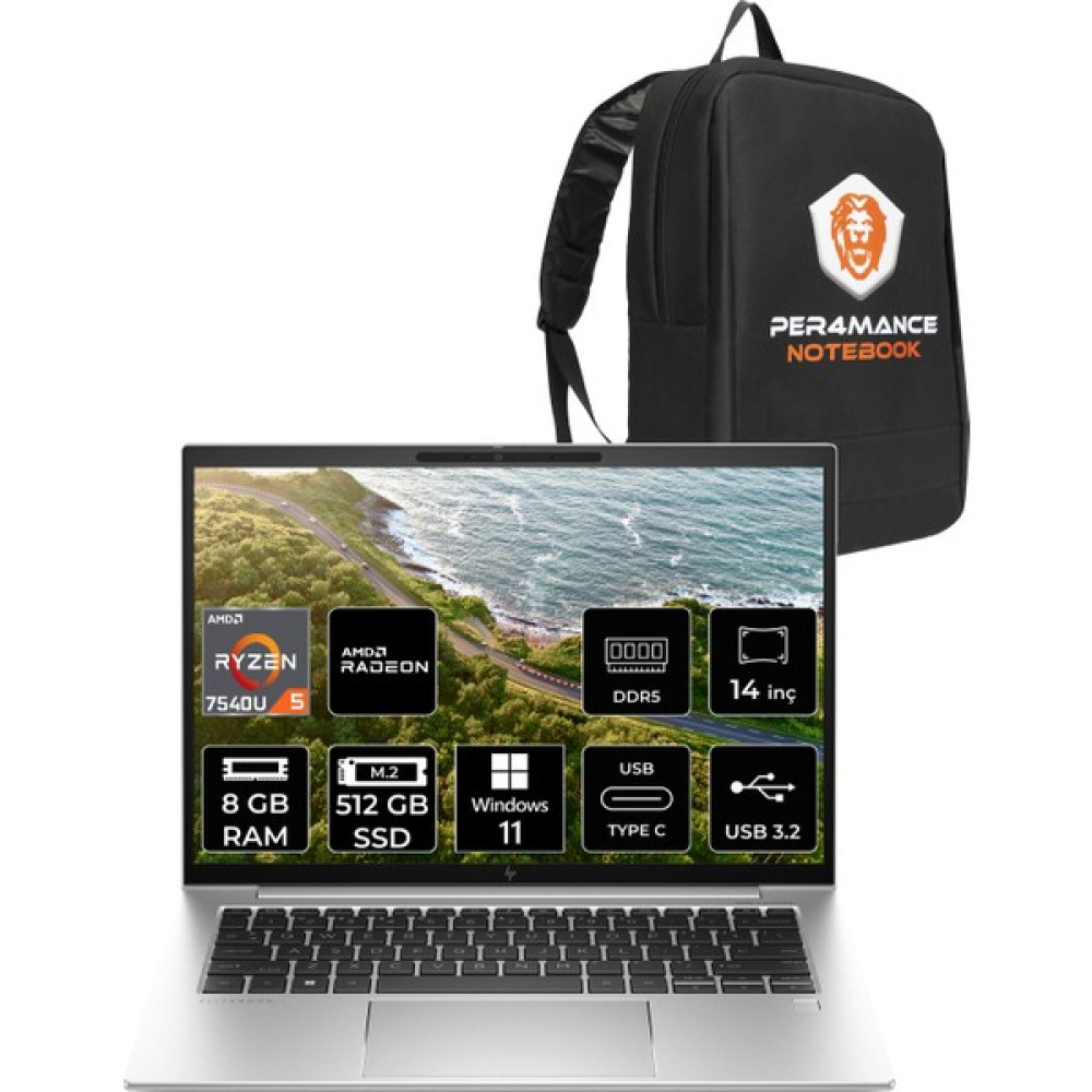 Hp Elitebook 845 G10 Amd Ryzen 5 7540U 8gb 512GB SSD 14" Fhd+ W11H Taşınabilir Bilgisayar & Per4 Çanta 819B7EAPN302 Oto Boyaları Fiyatı