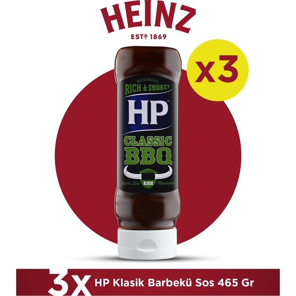 Hp Klasik Woodsmoke Barbekü Sos 465 gr - 3'lü Paket - 1,3 kg Diğer Fiyatı