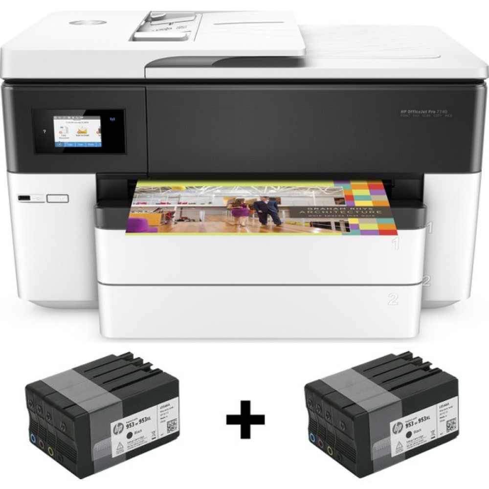 Hp Officejet Pro 7740 Geniş Format All-In-One A3 Yazıcı (1 Set Orjinal Kartuş Hediyeli) - Beyaz Yazıcılar Fiyatı
