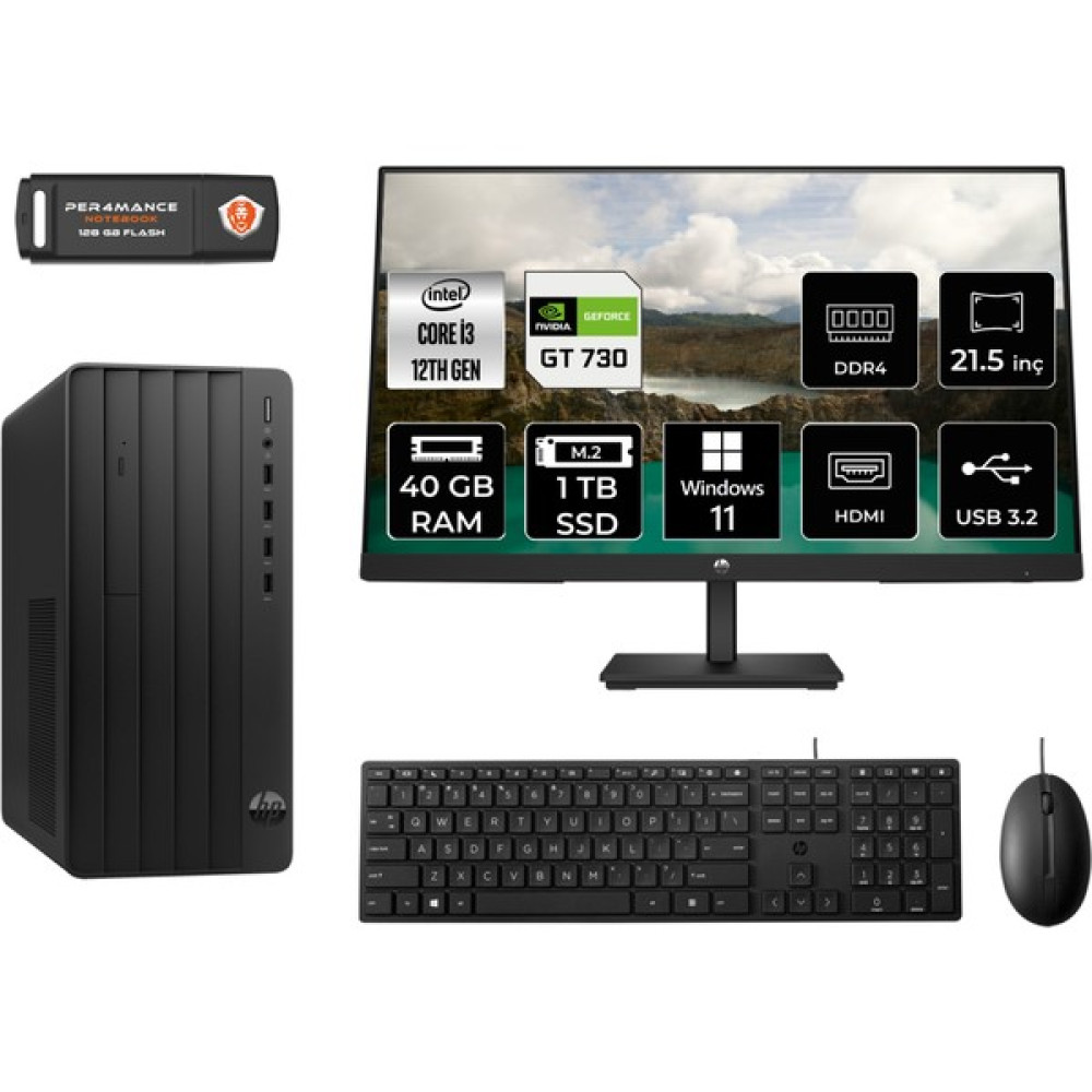 Hp Pro Tower 290 G9 Intel Core I3 12100 40GB 1tb GT730/4GB 21.5" Fhd Monitör W11H 6D3A1EA Masaüstü Bilgisayar & Per4 USB Bellek 6D3A1EAMNT2388 Oto Boyaları Fiyatı