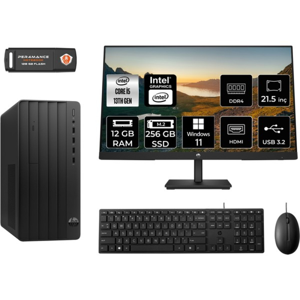 Hp Pro Tower 290 G9 Intel Core I5 13500 12GB 256GB SSD 21.5" Fhd Monitör 8T2W9ES W11H Masaüstü Bilgisayar & Per4 USB Bellek 8T2W9ESMNT356 Oto Boyaları Fiyatı