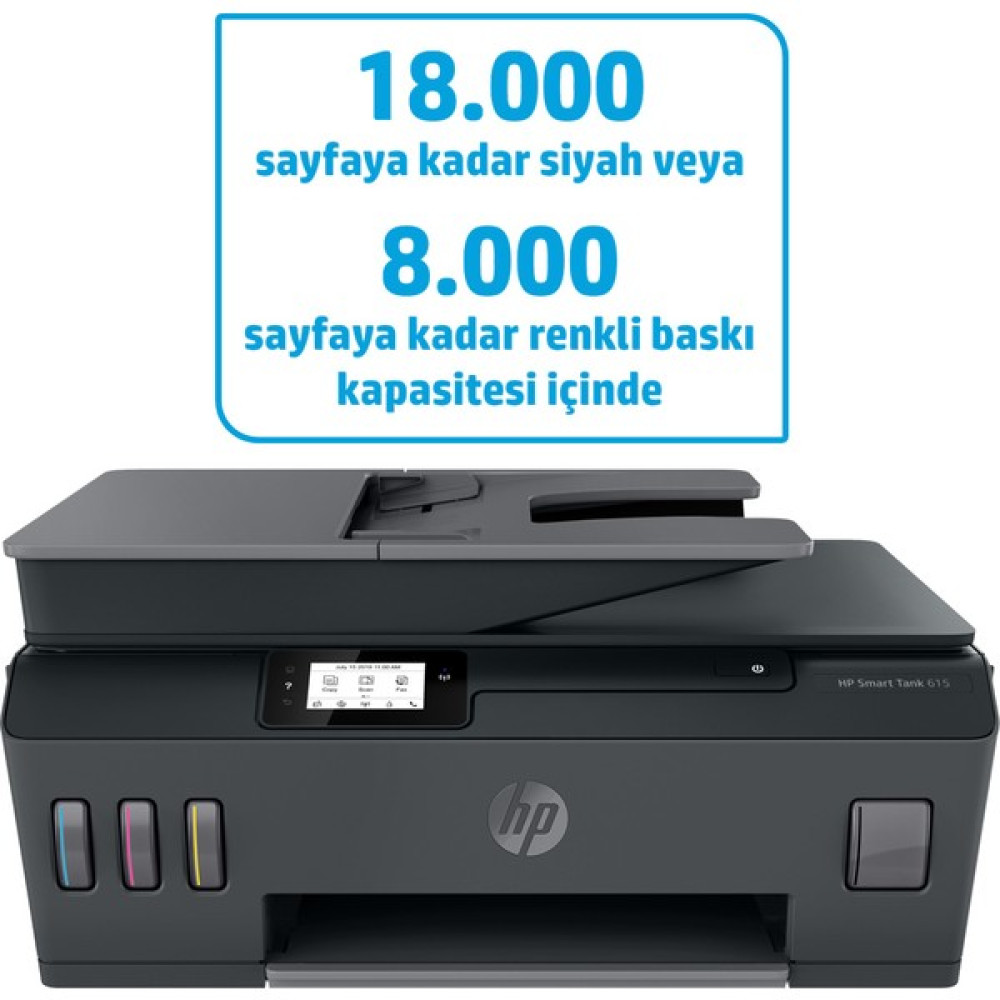 HP Smart Tank 615 Wireless All-in-One, Baskı, Kopyalama, Tarama, faks, ADF, Wifi, Y0F71A - Siyah Yazıcılar Fiyatı