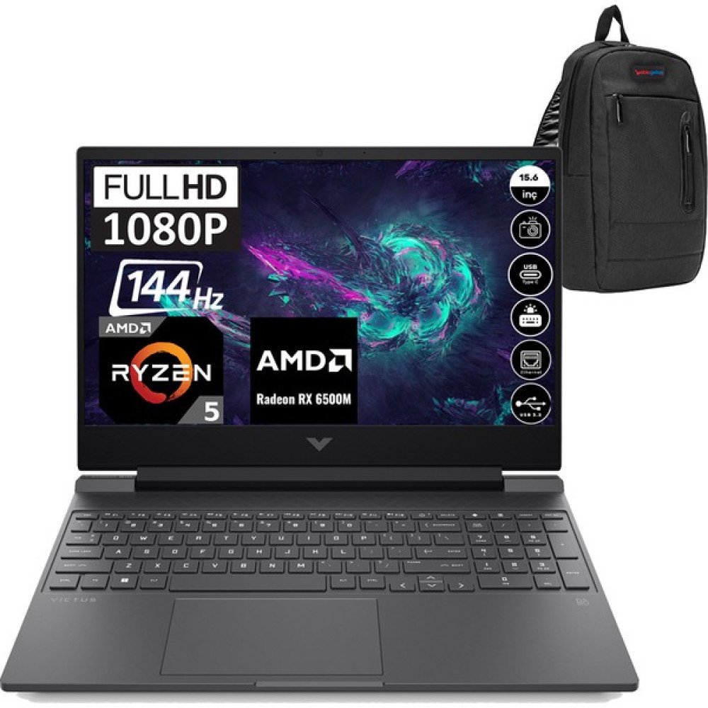 Hp Victus Gaming Laptop 15-FB0015NT Amd Ryzen 5 5600H 8gb 1tb SSD RX6500M Windows 11 Pro 15.6" Fhd 144 Hz Taşınabilir Bilgisayar 7J3T4EAP02 + Zetta... Dizüstü Bilgisayar Fiyatı