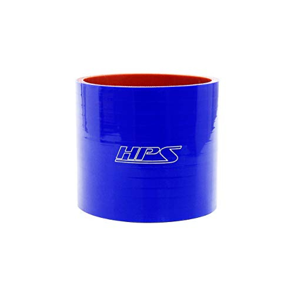 HPS HTSC-250-BLUE Silicone High Temperature 4-ply Reinforced Straight Coupler Hose, 100 PSI Maximum Pressure, 3" Length, 2-1/2" ID, Blue