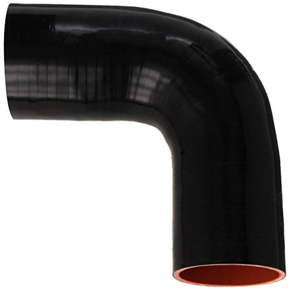 HPS HTSER90-300-325-BLK Silicone High Temperature 4-ply Reinforced 90 degree Elbow Reducer Coupler Hose, 30 PSI Maximum Pressure, 4" Leg Length on each side, 3" > 3-1/4" ID, Black